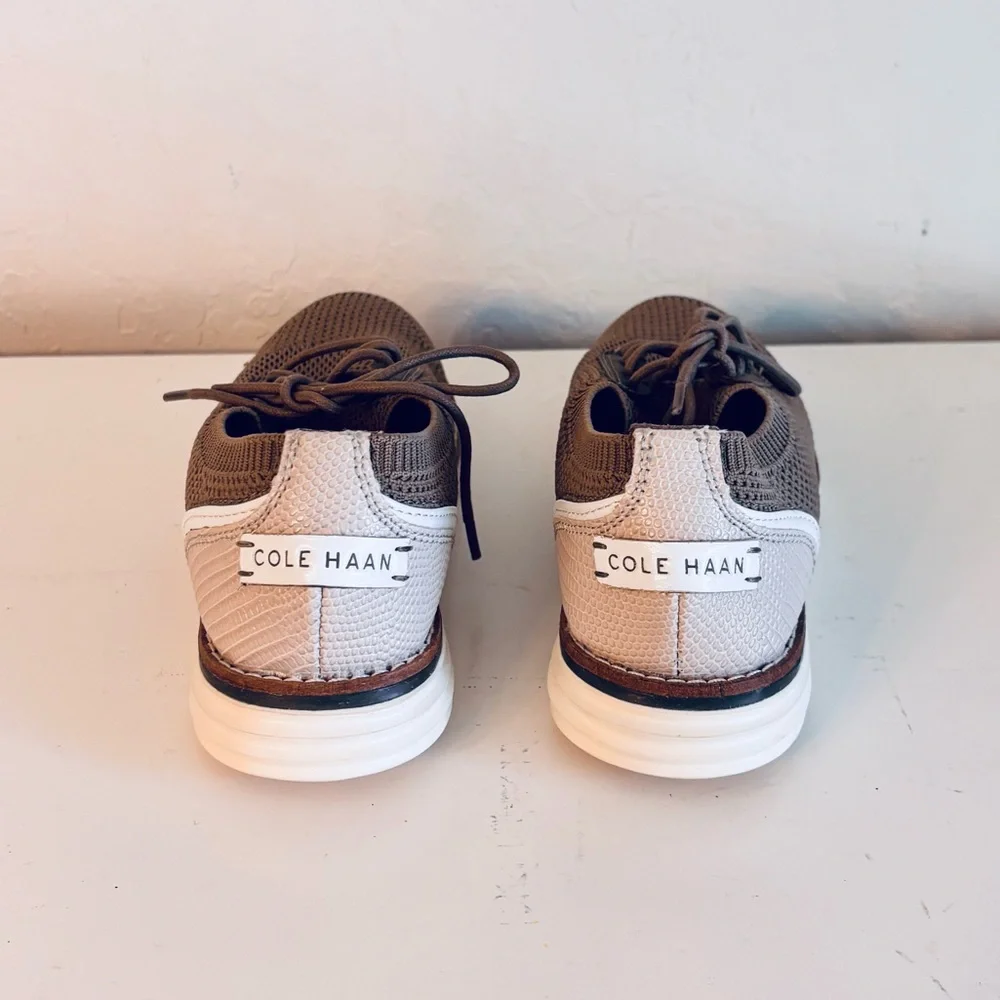 Cole Haan OriginalGrand Meridian Knit Oxford Shoes in Brown, Size 5.5